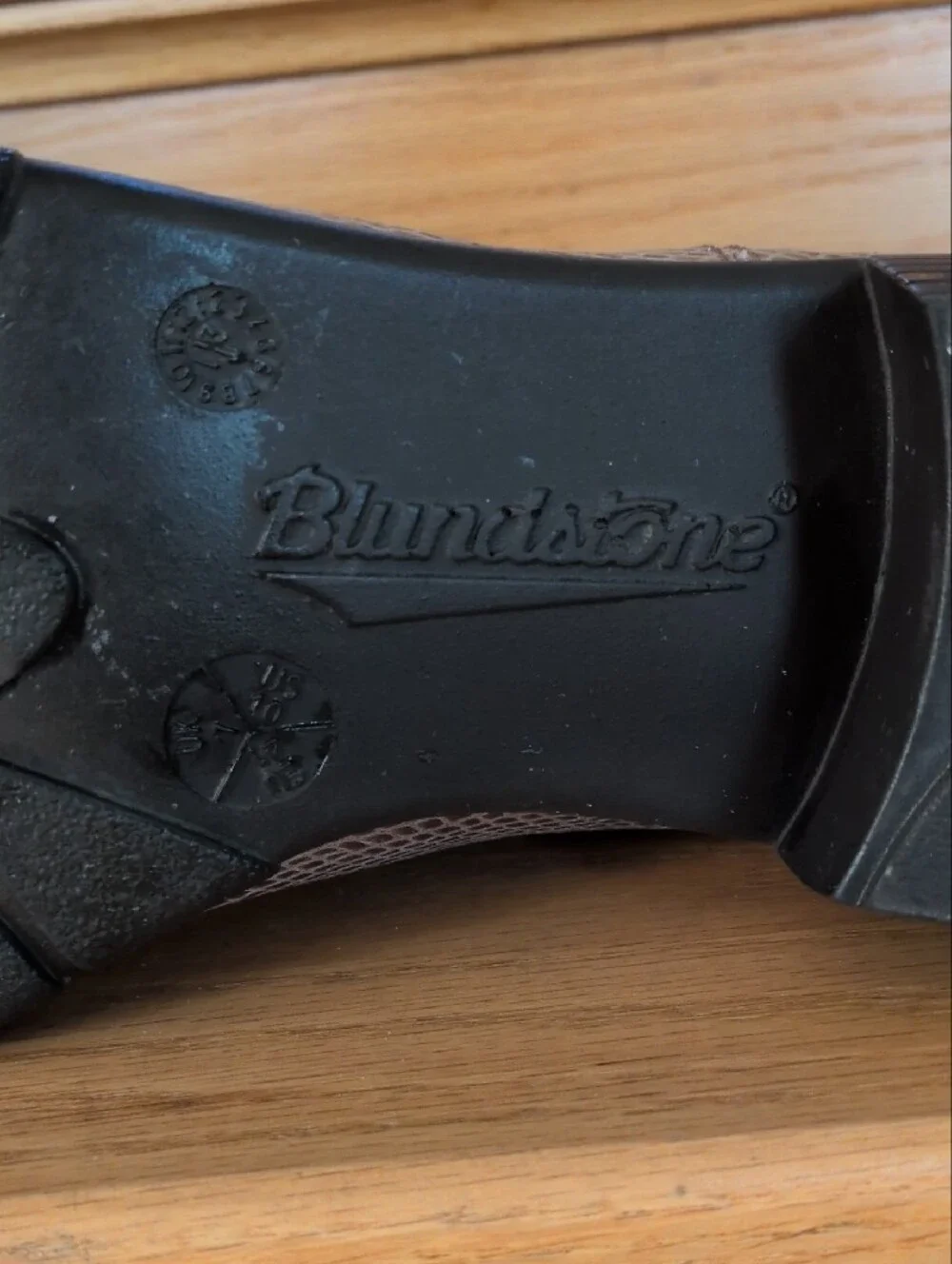 Blundstone Taupe Snake-Embossed Chelsea Boots